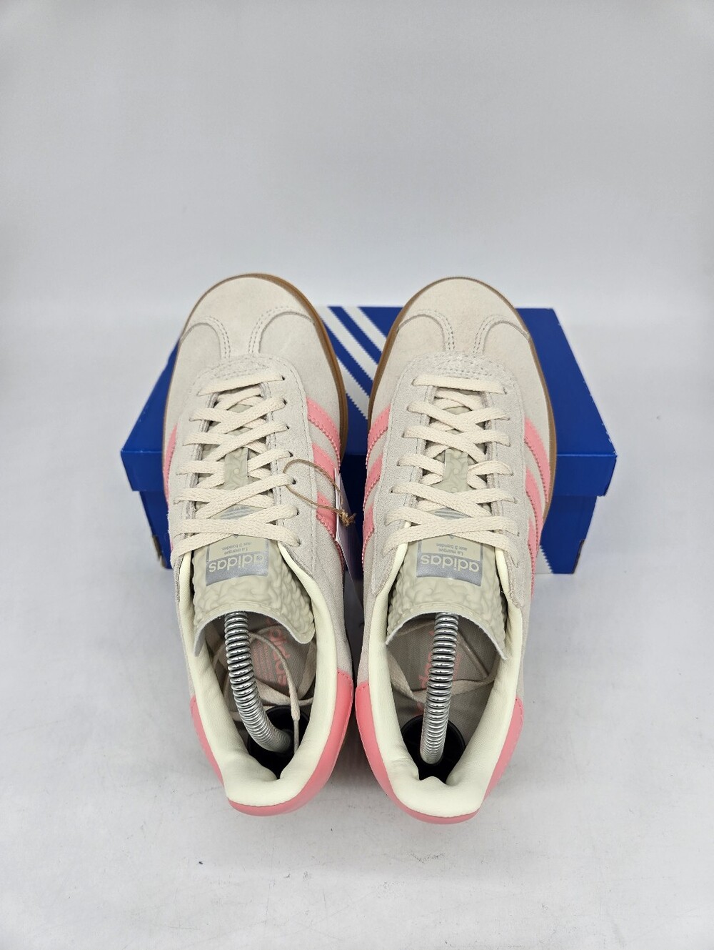 adidas Gazelle Bold JQ7409 Beige Semi Pink Spark Shoes Women's Size 7 - Picture 5 of 8